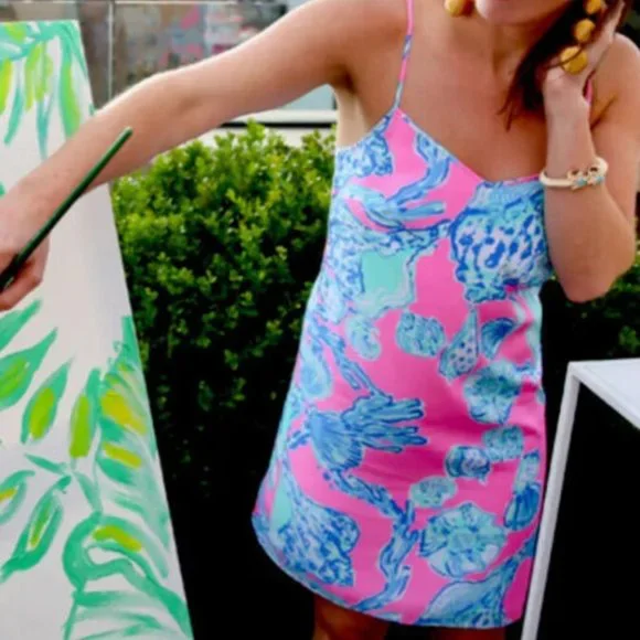 Lilly Pulitzer NWT Dusk Silk Dress Barefoot Princess Pink Pout $198 Size XXS - Picture 2 of 9